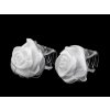 Haarklammer klein 10x13-15 mm mit Rose (Varianta 4 (15mm) weiß, Balení 10 Stück)