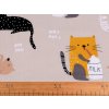 Baumwollstoff/Leinen Katzen (Varianta 1 (119) hellbeige, Balení 1 m)
