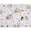 Baumwollstoff/Leinwand Katzen (Varianta 3 999t weiß grün, Balení 1 m)
