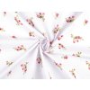 Baumwollstoff/Leinwand kleine Rosen (Varianta (1701) weiß, Balení 1 m)