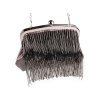 Satin-Clutch/Abendtasche mit Rocailles (Varianta 1 grau silber, Balení 1 Stück)