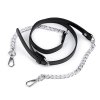 Kunstleder-Gurt/Taschenhenkel mit Kette und Karabinern Breite 1,5 cm (Varianta 1 schwarz Nickel, Balení 1 Stück)