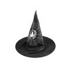 Karneval-Hexenhut – Spinngewebe, Totenkopf, Fledermaus, Kürbis, Zauberin (Varianta 3 schwarz Schädel, Balení 1 Stück)