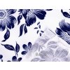 Baumwollstoff/Leinen Blaudruck Blumen (Varianta 1 (22220-2) weiß, Balení 1 m)