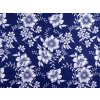 Baumwollstoff/Leinen Blaudruck Blumen (Varianta 1 (22220-2) weiß, Balení 1 m)