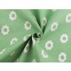 Dekorative Meterware/Leinenimitat/Polycotton, Blumen (Varianta grün, Balení 1 m)