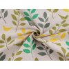 Dekorative Meterware/Leinenimitat/Polycotton, Blätter (Varianta naturfarbe, Balení 1 m)
