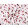 Baumwollstoff/Leinwand kleine Blümchen (Varianta 1 rot, Balení 1 m)