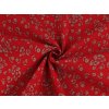 Baumwollstoff/Leinwand mit lockerer Bindung Blümchen (Varianta 1 rot, Balení 1 m)