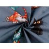 Baumwollstoff/Leinwand Katzen (Varianta (940) Jeansblau, Balení 1 m)
