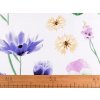 Baumwollstoff/Leinwand Blumen (Varianta weiß, Balení 1 m)