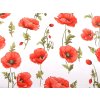 Baumwollstoff/Leinwand Klatschmohn (Varianta weiß, Balení 1 m)