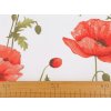 Baumwollstoff/Leinwand Klatschmohn (Varianta weiß, Balení 1 m)