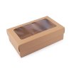 Geschenkbox aus Papier mit Fenster (Varianta 2 naturbraun, Balení 4 Stück)