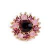 Kleine Brosche Blume / Blüte mit geschliffenen Steinchen (Varianta 2 rosa gold, Balení 1 Stück)