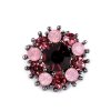 Kleine Brosche Blume / Blüte mit geschliffenen Steinchen (Varianta 2 rosa gold, Balení 1 Stück)