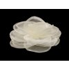 Brosche/Haarschmuck Organzablume, Ø 10,5 cm (Varianta 1 hell-créme, Balení 1 Stück)