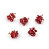 Metallanhänger/Zipper-Schlaufe 3D-Rosenblüte , 11 x 14 mm (Varianta rot, Balení 5 Stück)