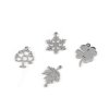 Edelstahlanhänger/Zwischenkomponente Schneeflocke, Lebensbaum, Vierblatt, Blatt (Varianta 1 platine Schneeflocke, Balení 1 Stück)