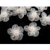 Monofilblume mit Perlen, Ø 3 – 3,5 cm (Varianta 1 weiß, Balení 10 Stück)
