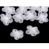 Monofilblume mit Perlen, Ø 2,5 – 3 cm (Varianta 6 weiß, Balení 10 Stück)