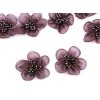 Organzablume mit geschliffenen Perlen zum Aufnähen und Aufkleben, Ø 4,5 cm (Varianta 1 (26) schwarz, Balení 2 Stück)