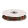Kariertes Band mit Lurex Breite 15 mm Weihnachten (Varianta 1 rot, Balení 22.5 M)
