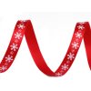 Satinband Flocken Breite 9 mm Weihnachten (Varianta 5 weihnachtlich rot weiß, Balení 5 m)