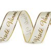 Weihnachten Satinband Veselé Vánoce Breite 20 mm (Varianta 2 hell-créme gold, Balení 18 m)