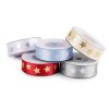 Satinband Sterne Breite 20 mm Weihnachten (Varianta 1 weiß silber, Balení 13.5 m)