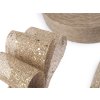 Weihnachtsband Meterware Jute-Imitat mit Glitzer, Breite 60 mm (Varianta Leinenfarbe natürlich gold, Balení 1 m)