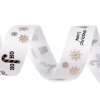 Weihnachts-Ripsband, Breite 25 mm (Varianta 1 weiß schwarz, Balení 3 m)