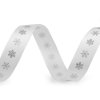 Weihnachts-Satinband Schneeflocken, Breite 15 mm (Varianta 2 gold weiß, Balení 3 m)