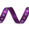 Weihnachts-Satinband Schneeflocken, Breite 15 mm (Varianta 2 gold weiß, Balení 3 m)