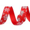 Weihnachts-Ripsband mit Glitzer, Breite 15 mm (Varianta 1 rot, Balení 22.5 m)