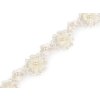 Spitze 3D Blüte mit Perle Breitte 30 mm (Varianta 1 Off White, Balení 1 m)