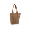 Gehäkelte Handtasche aus Raffia-Bast mit Reißverschluss, 33 x 36 cm (Varianta 2 naturbraun, Balení 1 Stück)