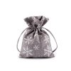 Weihnachtsgeschenkbeutel Schneeflocken mit Glitzer, 13 x 18 cm, Jute-Imitat (Varianta grau, Balení 10 Stück)