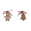 Weihnachtslebkuchen zum Dekorieren von Weihnachtsbäumen und Kränzen Häuschen, Bär, Engel, Baum (Varianta 4 braun Baum, Balení 1 Stück)