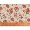 Baumwollstoff/Leinenimitat Meterware gröber, Rosen (Varianta naturfarbe, Balení 1 m)