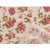Baumwollstoff/Leinenimitat Meterware gröber, Rosen (Varianta naturfarbe, Balení 1 m)