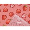 Baumwollstoff/Leinenimitat Meterware gröber, Erdbeeren (Varianta pink, Balení 1 m)