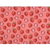 Baumwollstoff/Leinenimitat Meterware gröber, Erdbeeren (Varianta pink, Balení 1 m)