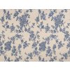 Baumwollstoff/Leinenimitat Meterware gröber, Blumen (Varianta naturfarbe blau, Balení 1 m)