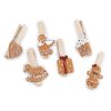 Große Weihnachtsklammern mit Lebkuchen-Motiv, Set 3 Stk. (Varianta 1 naturbraun, Balení 1 Tüte)