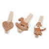Große Weihnachtsklammern mit Lebkuchen-Motiv, Set 3 Stk. (Varianta 1 naturbraun, Balení 1 Tüte)