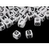 Kunststoffperlen Würfel mit Buchstaben 6 mm (Varianta 1 Mix schwarz-weiß, Balení 1 Tüte)