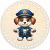 Runder Deckel für Häkelkörbe – Polizeihund