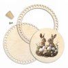 Korb-Set 18 cm mit Ring und Deckel – Zwei Hasen