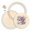 Korb-Set 18 cm mit Ring und Deckel – Tasse mit Blumen
